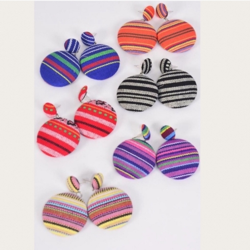 Dangle Aztec Multi CoIored Earrings
